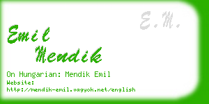 emil mendik business card